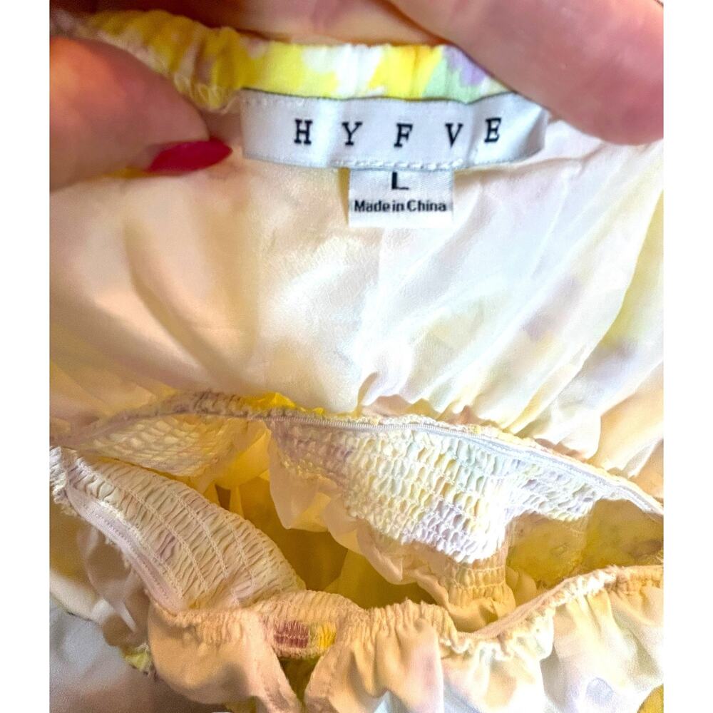 HYFVE Watercolor Floral Babydoll Dress - Size  L - Picture 9 of 14